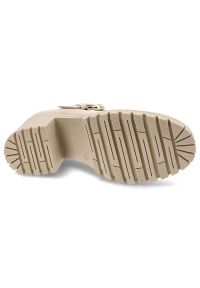 Beżowe Półbuty Armodo Damskie Obuwie Ze Skóry Naturalnej. Okazja: na co dzień, do pracy. Zapięcie: klamry. Kolor: beżowy. Materiał: skóra. Wzór: gładki. Obcas: na obcasie. Styl: casual, klasyczny, elegancki. Wysokość obcasa: średni #2