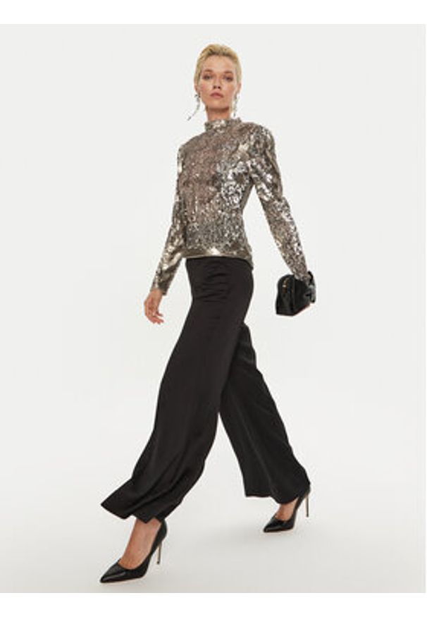 Bruuns Bazaar Bluzka Aniqa BBW4155 Srebrny Regular Fit. Kolor: srebrny. Materiał: syntetyk