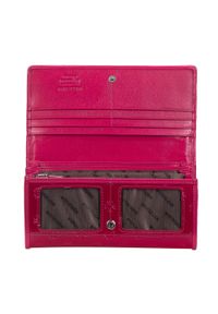 Wittchen - Damski portfel skórzany lakierowany z monogramem różowy. Kolor: różowy. Materiał: skóra, lakier. Wzór: aplikacja #3