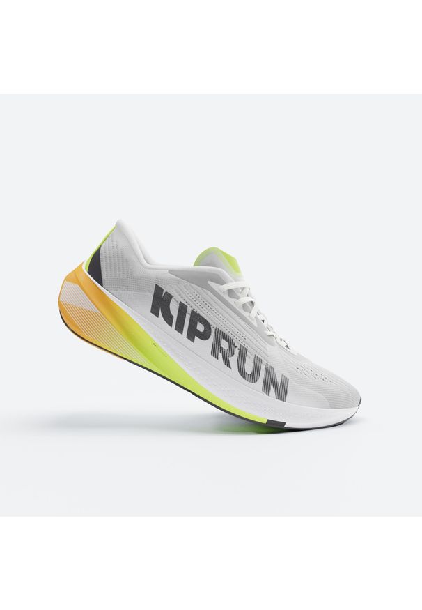 KIPRUN - Buty do biegania męskie Kiprun 500 Premium. Kolor: wielokolorowy, pomarańczowy, żółty, szary, zielony. Sport: bieganie