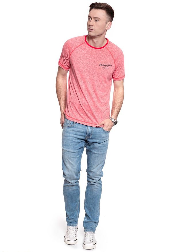 Mustang - MĘSKI T-SHIRT MUSTANG ALEX C SNOW HEATHER 1009510 7130