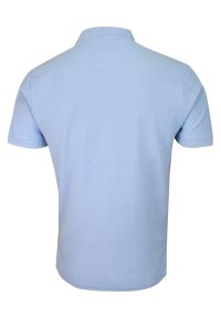 Niebieska Bawełniana Koszulka POLO -Adriano Guinari- Męska, Krótki Rękaw, z Kołnierzykiem, Casualowa. Okazja: na co dzień. Typ kołnierza: polo. Kolor: niebieski. Materiał: bawełna. Długość rękawa: krótki rękaw. Długość: krótkie. Styl: casual #2