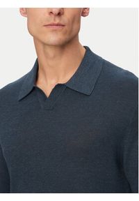 Calvin Klein Polo LV04LF313G Niebieski Regular Fit. Typ kołnierza: polo. Kolor: niebieski. Materiał: len #3