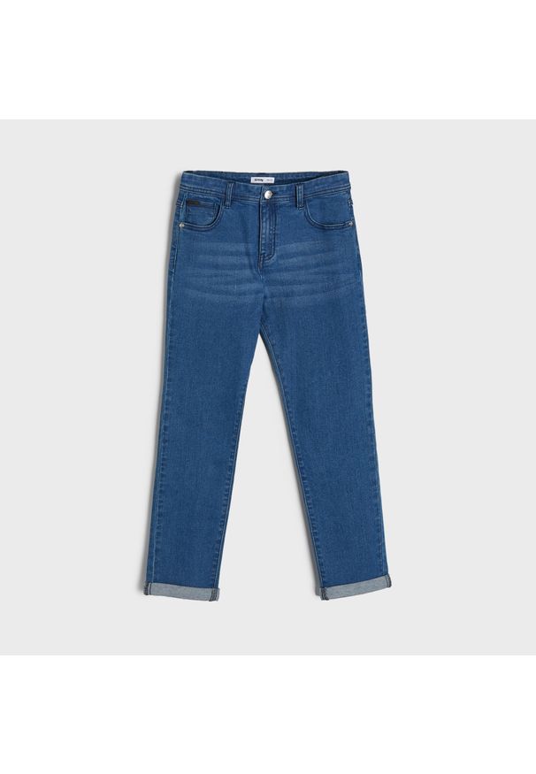 Sinsay - Jeansy regular - Niebieski. Kolor: niebieski. Materiał: jeans