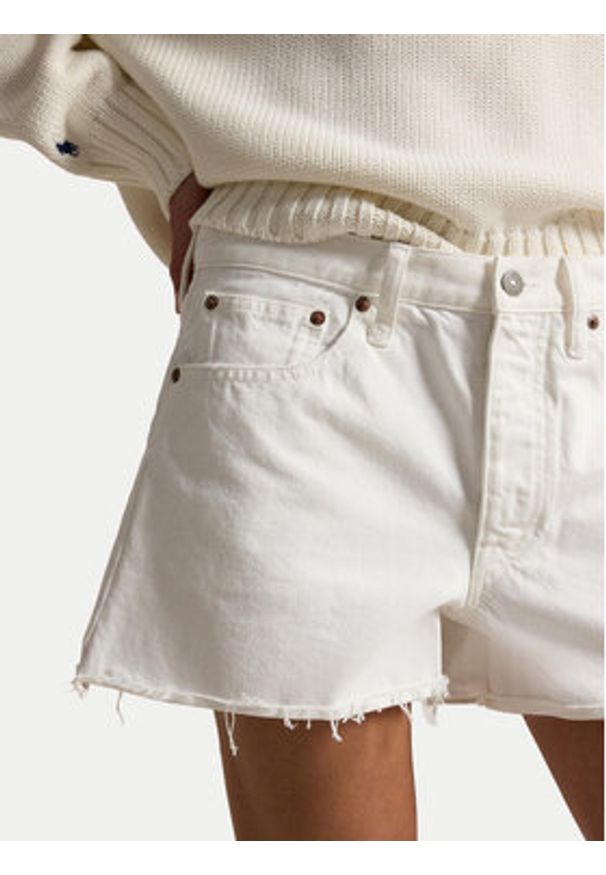 Polo Ralph Lauren Szorty jeansowe 211A12972001 Biały Straight Fit. Kolor: biały. Materiał: bawełna