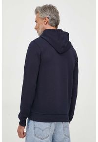 Guess bluza męska kolor granatowy z kapturem z aplikacją. Typ kołnierza: kaptur. Kolor: niebieski. Wzór: aplikacja #3