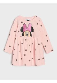 Sinsay - Sukienka w groszki Minnie Mouse - różowy. Kolor: różowy. Wzór: grochy, motyw z bajki
