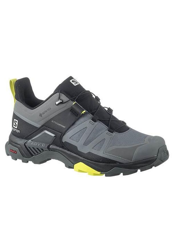 salomon - Buty do chodzenia męskie Salomon X Ultra 4 Gtx. Zapięcie: bez zapięcia. Kolor: szary, wielokolorowy. Materiał: tkanina, materiał, guma, syntetyk. Szerokość cholewki: normalna. Sport: turystyka piesza