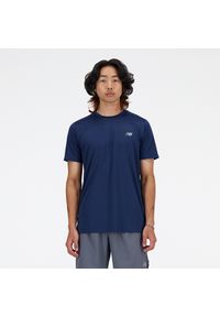 Koszulka męska New Balance MT41222NNY – granatowa. Kolor: niebieski. Materiał: poliester, materiał. Sport: fitness #1
