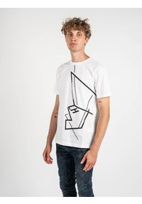 Les Hommes T-shirt | LKT219-700P | Round Neck T-Shirt | Mężczyzna | Biały. Okazja: na co dzień. Kolor: biały. Materiał: bawełna. Wzór: nadruk. Styl: casual #6