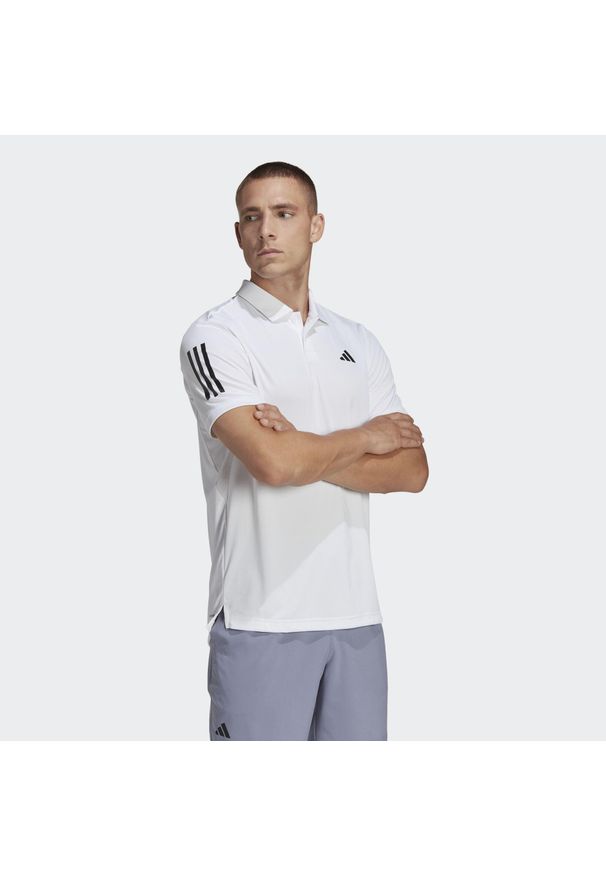 Adidas - Club 3-Stripes Tennis Polo Shirt. Typ kołnierza: polo. Kolor: biały. Materiał: materiał
