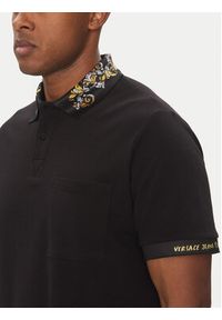 Versace Jeans Couture Polo 78GAGT04 Czarny Regular Fit. Typ kołnierza: polo. Kolor: czarny. Materiał: bawełna #5