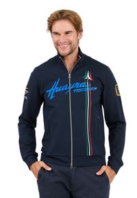 Aeronautica Militare - AERONAUTICA MILITARE Granatowa męska bluza rozpinana SWEATSHIRT, Rozmiar 3XL. Kolor: niebieski
