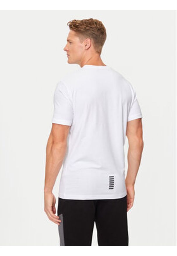 EA7 Emporio Armani T-Shirt 8NPT27 PJVQZ 1100 Biały Regular Fit. Kolor: biały. Materiał: bawełna