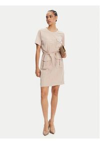 Liu Jo Sport Sukienka codzienna TA5128 T2921 Beżowy Regular Fit. Okazja: na co dzień. Kolor: beżowy. Materiał: wiskoza. Typ sukienki: proste, sportowe. Styl: sportowy, casual #3