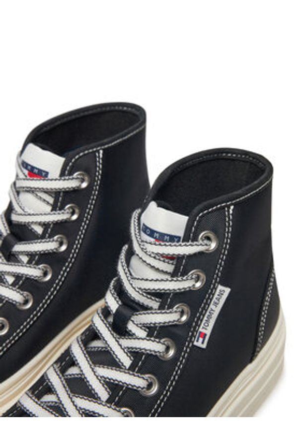 Tommy Jeans Trampki Foxing EN0EN02704 Czarny. Kolor: czarny. Materiał: materiał