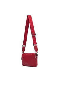 Calvin Klein Torebka Webbing 2X Strap Camera Bag LV04F3656G Czerwony. Kolor: czerwony. Materiał: skórzane #4