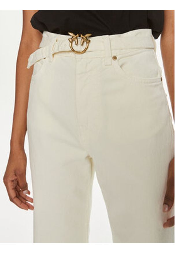 Pinko Jeansy Felix 101735 A0FL Écru Flare Fit