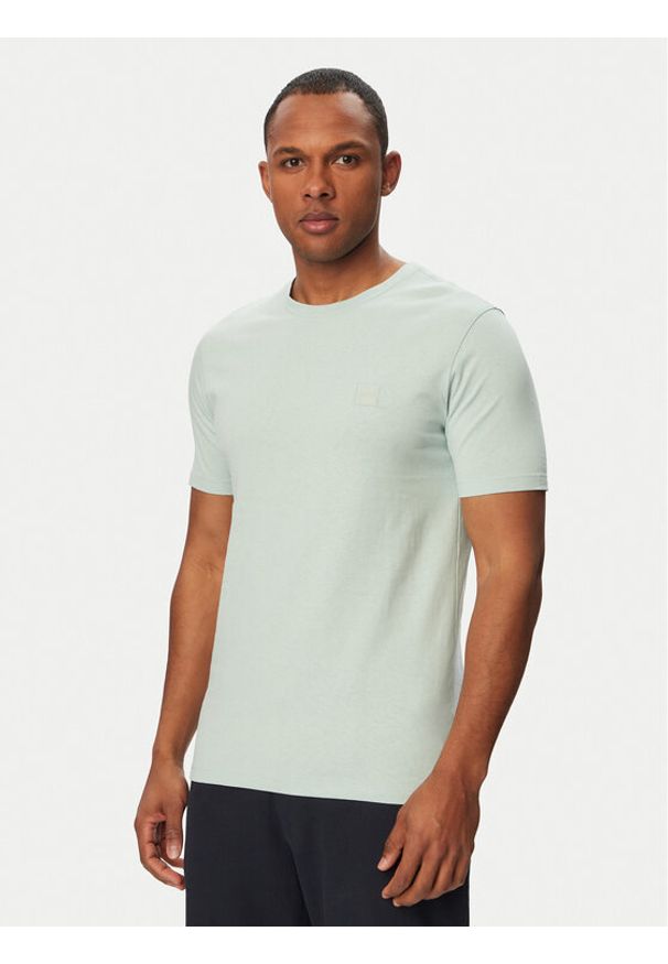 BOSS T-Shirt Tales 50508584 Turkusowy Regular Fit. Kolor: turkusowy. Materiał: bawełna