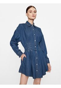 Hugo Sukienka jeansowa Kisitra 50499167 Niebieski Regular Fit. Kolor: niebieski. Materiał: jeans, bawełna