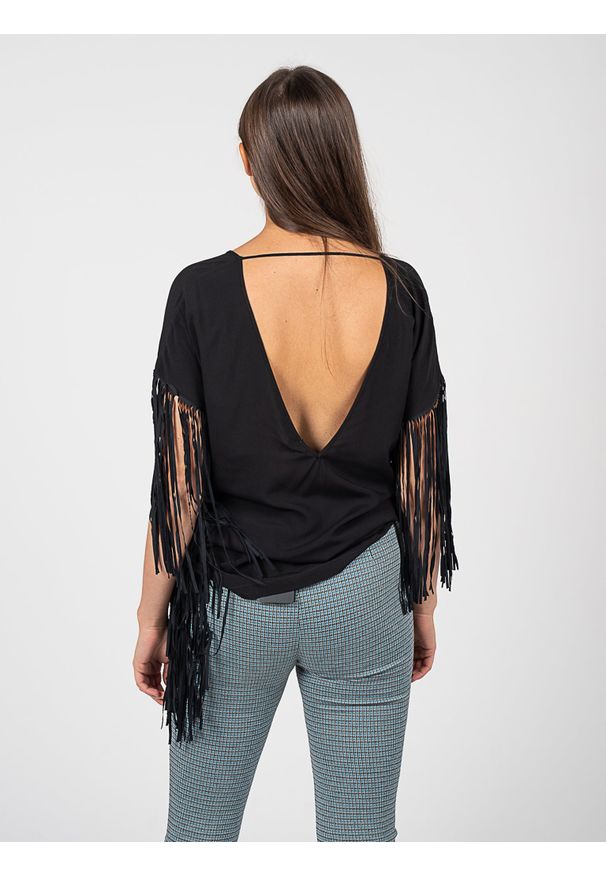 Pinko Bluzka "Papaveri" | 101053 A0S8 | Kobieta | Czarny. Kolor: czarny. Materiał: wiskoza. Wzór: nadruk, jednolity. Sezon: lato. Styl: klasyczny, elegancki