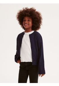 Reserved - Kardigan z wiskozą - granatowy. Kolor: niebieski. Materiał: wiskoza #1