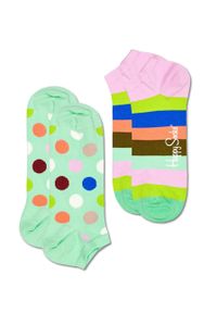 Happy-Socks - Happy Socks - Skarpetki Big Dot Stripe (2-pack). Kolor: wielokolorowy. Materiał: bawełna, materiał, poliamid, elastan #1
