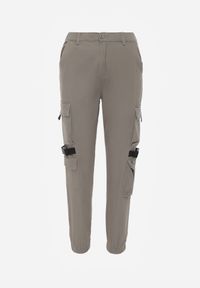 Renee - Ciemnozielone Spodnie Joggery z Kieszeniami Cargo z Elastycznej Bawełny Irisane. Okazja: na co dzień. Kolor: zielony. Materiał: bawełna. Styl: elegancki, casual #5