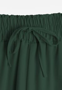 Born2be - Ciemnozielone Szerokie Spodnie z Wysokim Stanem Wiskozą i Gumką w Pasie Criseldas. Okazja: na co dzień, do pracy, na spotkanie biznesowe. Stan: podwyższony. Kolor: zielony. Materiał: wiskoza. Długość: długie. Styl: casual, biznesowy, elegancki #6