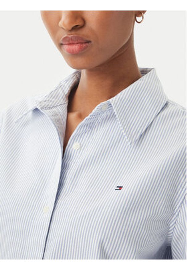 TOMMY HILFIGER - Tommy Hilfiger Koszula WW0WW46111 Niebieski jasny Regular Fit. Kolor: niebieski. Materiał: bawełna