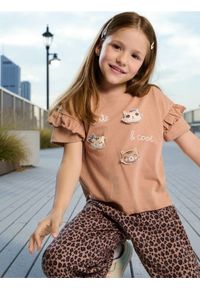 Sinsay - Koszulka z aplikacjami 3D - beżowy. Kolor: beżowy. Wzór: aplikacja #1