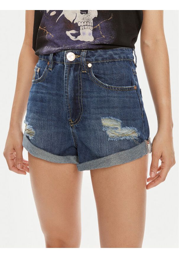 One Teaspoon Szorty jeansowe Bandits 26275 Niebieski Relaxed Fit. Kolor: niebieski. Materiał: bawełna