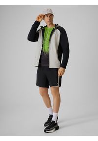 4f - 4F Bluza do biegania regular z kapturem męska - czarna S. Typ kołnierza: kaptur. Kolor: czarny. Materiał: materiał #2