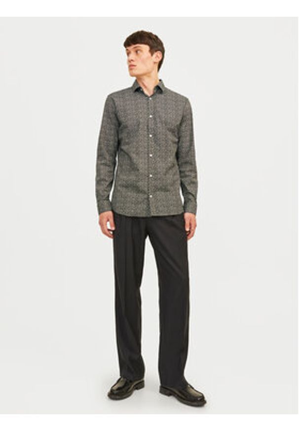Jack & Jones - Jack&Jones Koszula Blackpool 12260625 Szary Slim Fit. Kolor: szary. Materiał: bawełna