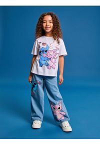 Sinsay - Bawełniana koszulka Stitch - biały. Kolor: biały. Materiał: bawełna #1