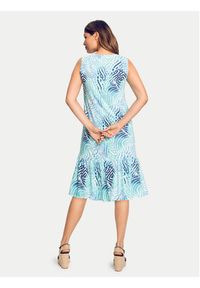 Olsen Sukienka letnia 13001784 Niebieski Regular Fit. Kolor: niebieski. Materiał: bawełna. Sezon: lato