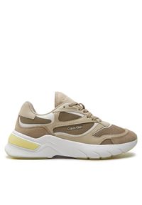 Calvin Klein Sneakersy Runner Lace Up Mesh Mix HW0HW01904 Brązowy. Kolor: brązowy. Materiał: mesh #1