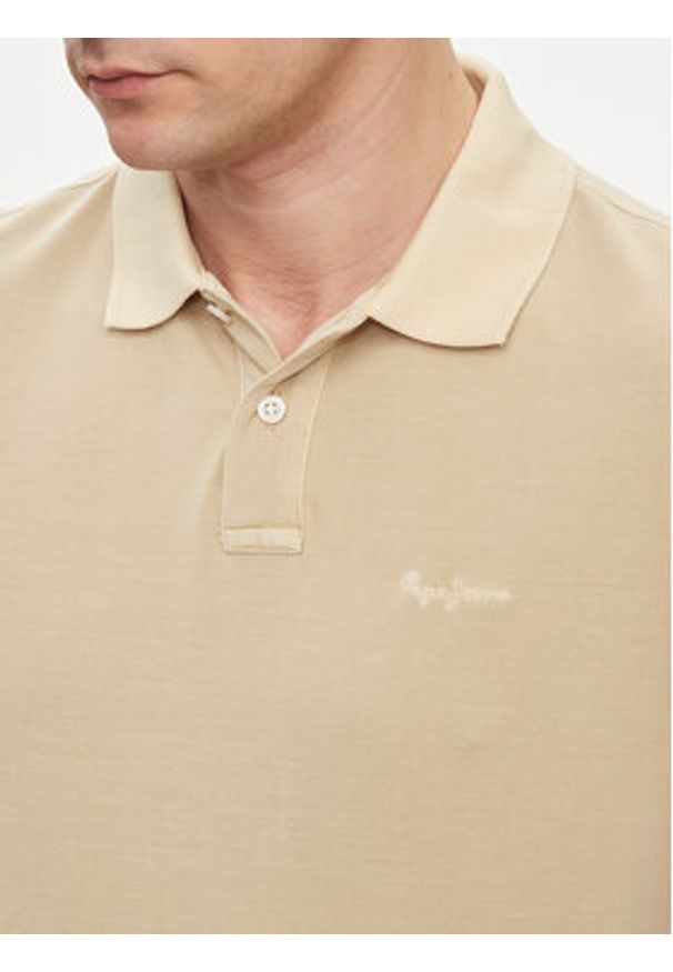 Pepe Jeans Polo New Oliver Gd PM542099 Beżowy Regular Fit. Typ kołnierza: polo. Kolor: beżowy. Materiał: bawełna