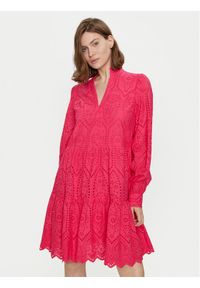YAS Sukienka letnia Holi 26027162 Różowy Regular Fit. Kolor: różowy. Materiał: bawełna. Sezon: lato