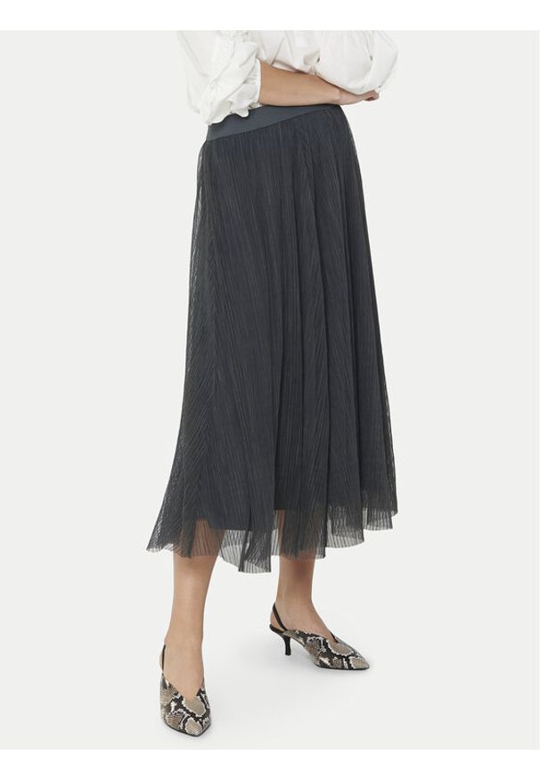 only - ONLY Spódnica midi Lavina 15214303 Szary Regular Fit. Kolor: szary. Materiał: syntetyk