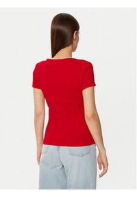 Tommy Jeans T-Shirt Essential DW0DW17385 Czerwony Slim Fit. Kolor: czerwony. Materiał: bawełna #4