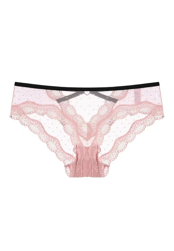 Intica - Majtki ażurowe z wycięciem na romantyczny wieczór Nailya. Kolor: różowy. Materiał: tkanina, materiał. Wzór: ażurowy