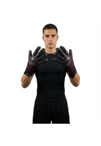 LEGEA - Rękawice bramkarskie EDWIN czarne fuksja. Kolor: różowy, wielokolorowy, czarny. Materiał: guma. Sezon: jesień #1
