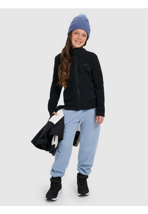 4f - 4F Kurtka przejściowa 3w1 membrana 5000 dziewczęca - czarna 152 (11-12 lat). Okazja: na co dzień. Kolor: czarny. Materiał: polar, materiał. Sezon: lato. Styl: casual