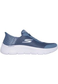 skechers - Buty do chodzenia damskie Skechers Blu Go Walk. Kolor: niebieski. Materiał: materiał, syntetyk. Szerokość cholewki: normalna
