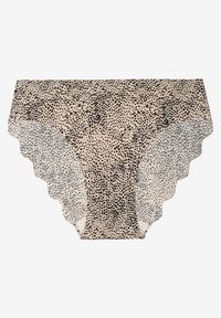 Renee - Czarno-Beżowe Majtki Typu Figi o Bezszwowym Wykończeniu Siladeia. Kolekcja: plus size. Kolor: czarny. Materiał: jeans