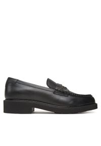 TOMMY HILFIGER - Tommy Hilfiger Lordsy Crest Squarish Toe Penny Loafer FW0FW08633 Czarny. Kolor: czarny. Materiał: skóra