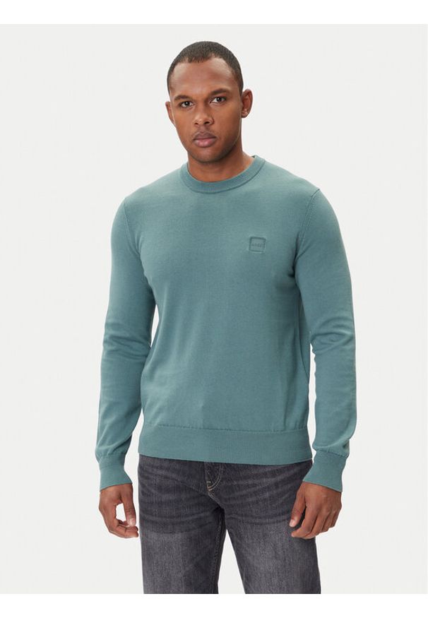 BOSS Sweter Kanovano_S 50527583 Zielony Regular Fit. Kolor: zielony. Materiał: bawełna