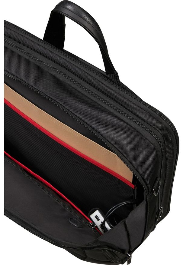 Torba Samsonite 147142 1041 17.3'' PRO-DLX 6 czarny. Kolor: czarny. Materiał: skóra, materiał. Wzór: kolorowy. Styl: biznesowy, elegancki