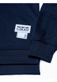 Ombre Clothing - Bluza męska z kapturem B1084 - granatowa - XL. Typ kołnierza: kaptur. Kolor: niebieski. Materiał: bawełna, poliester #3